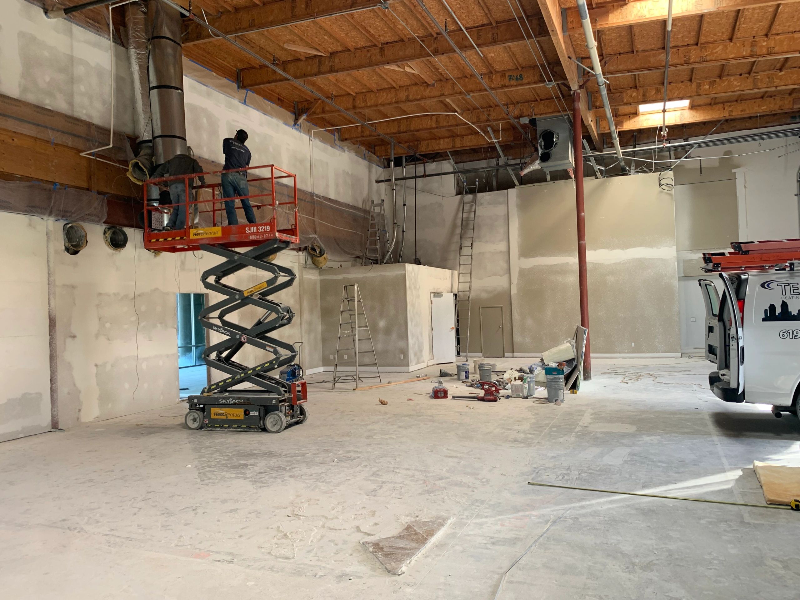 Construction workers active site