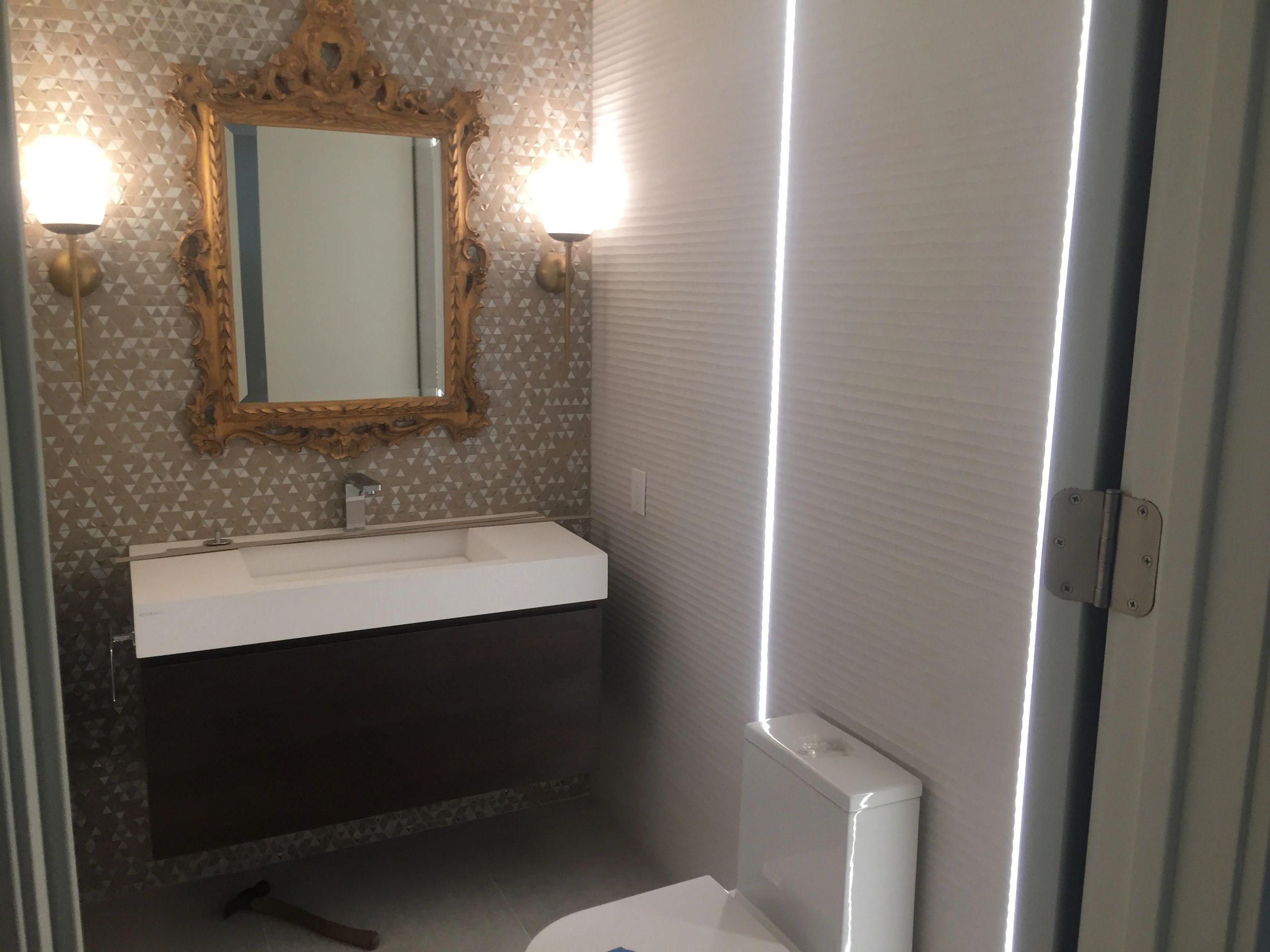 Luxury bathroom floating vanity