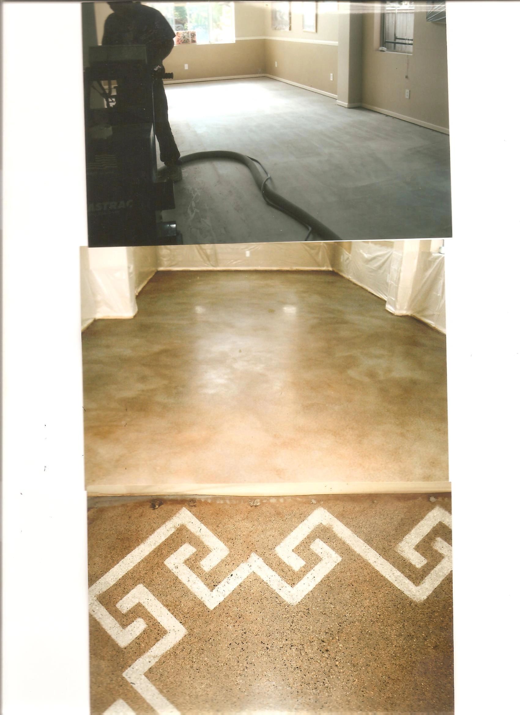 Interior concrete floor stained