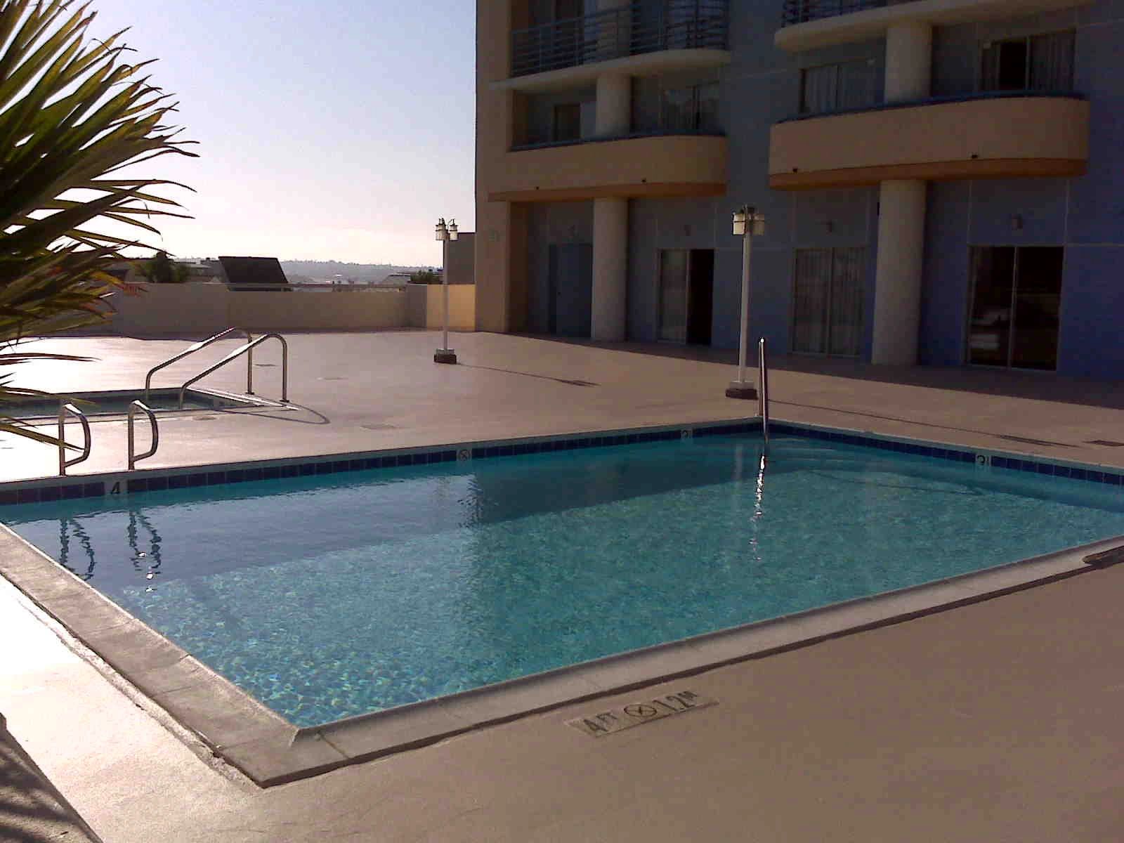 Residential swimming pool courtyard
