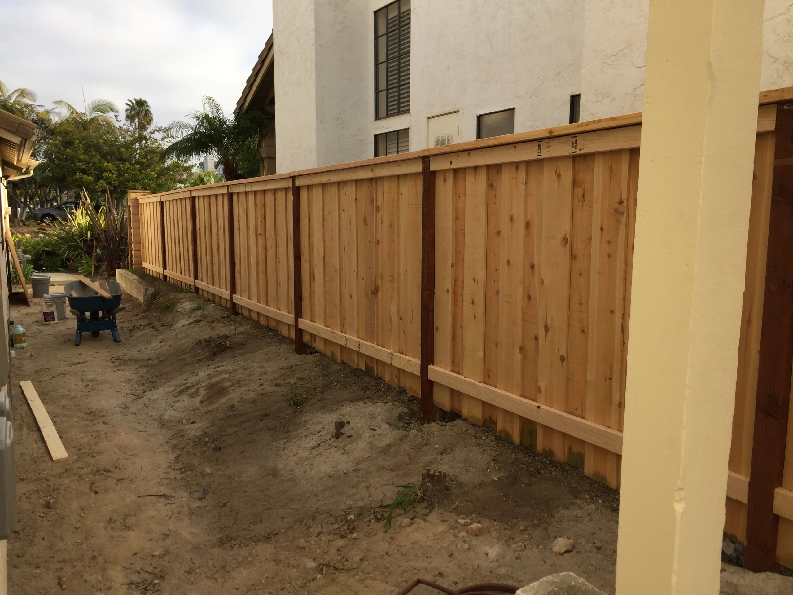 Backyard fence cedar wood