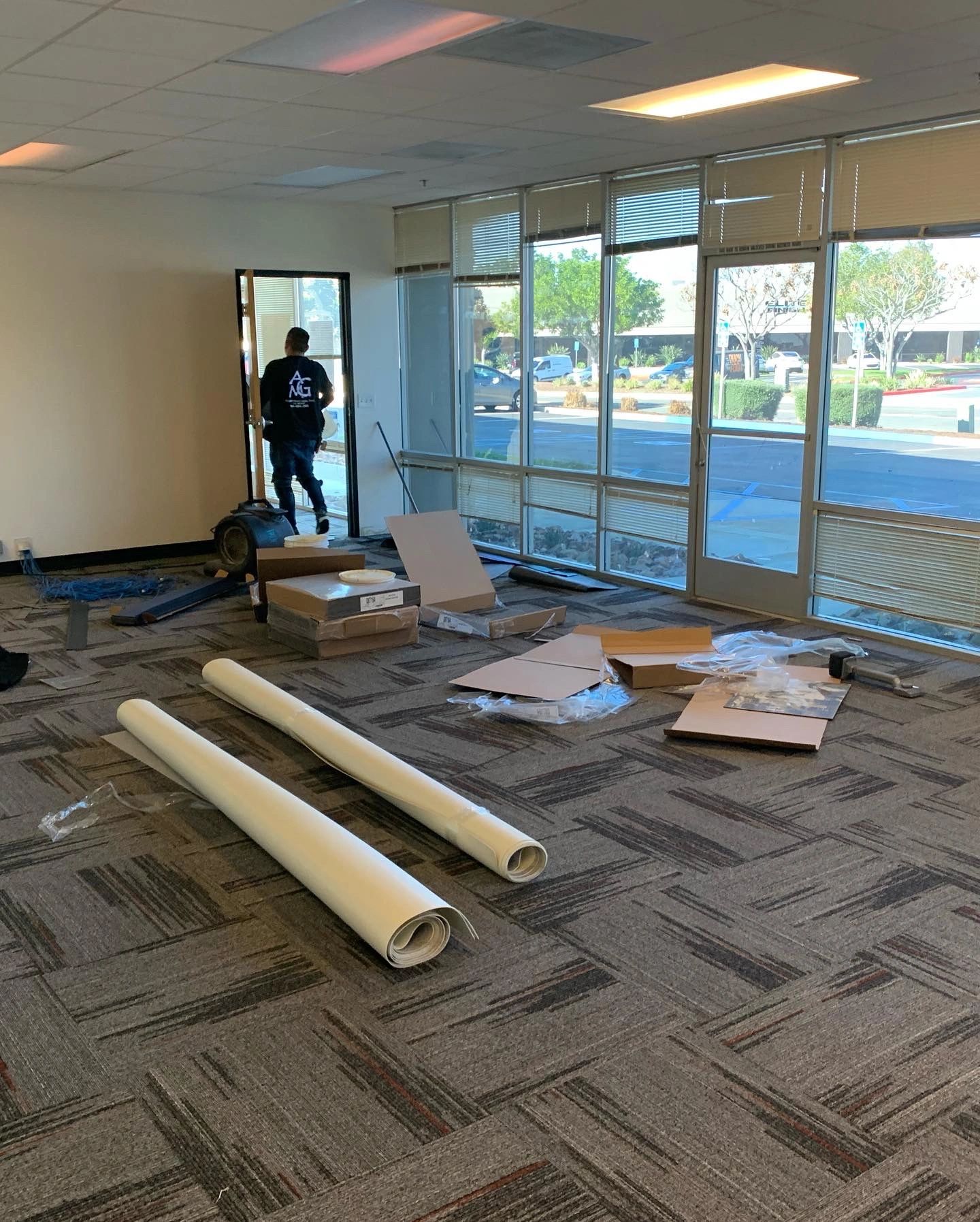 Commercial space renovation worker