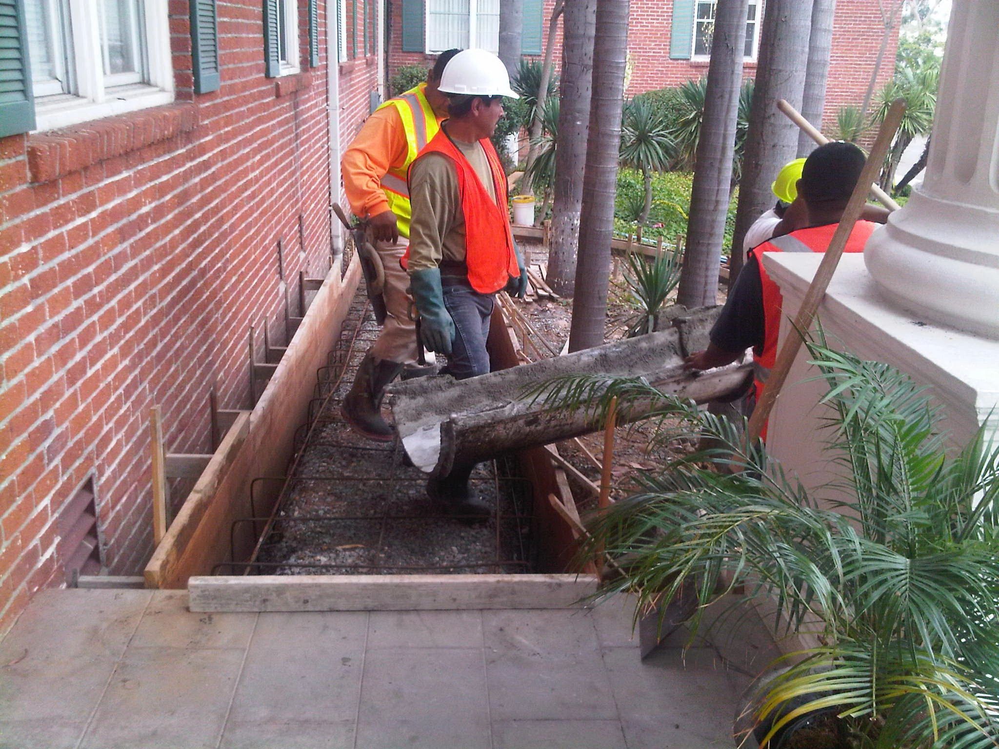 Construction workers alleyway